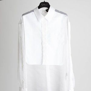 Fendi Bib-Collar Silk Organza Shirt